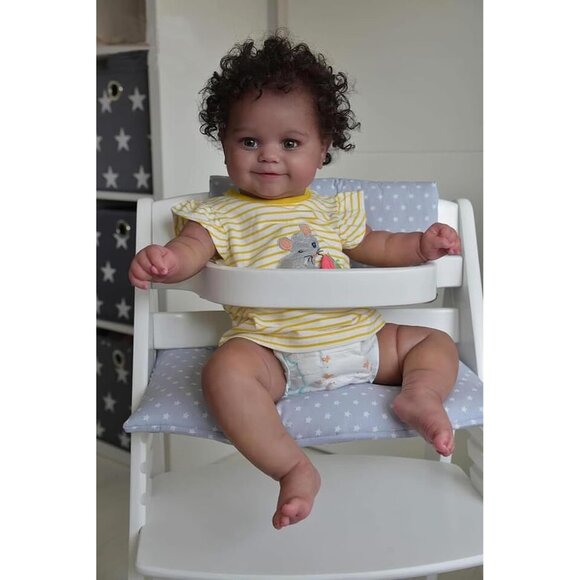 🆕20Inch African Americans Newborn Doll with Soft Cloth Body Brown Skin Girl - Picture 1 of 3